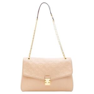 Louis Vuitton Cream Shoulder Bag with Gold Chain